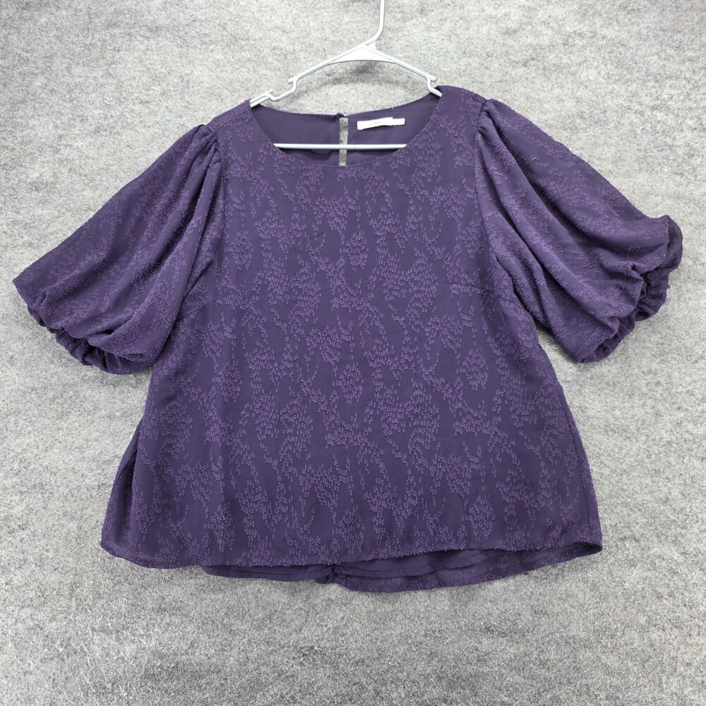 Mi Ami Francescas Blouse Womens Medium Short Sleeve Purple